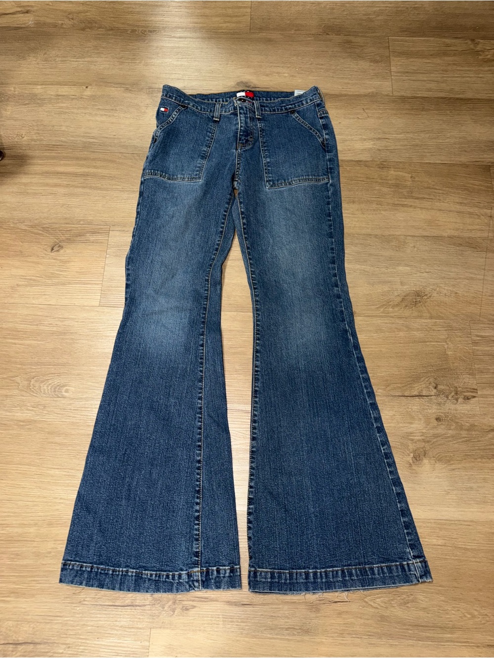 Tommy Hilfiger Dark Blue Flared Wide-Leg Jeans